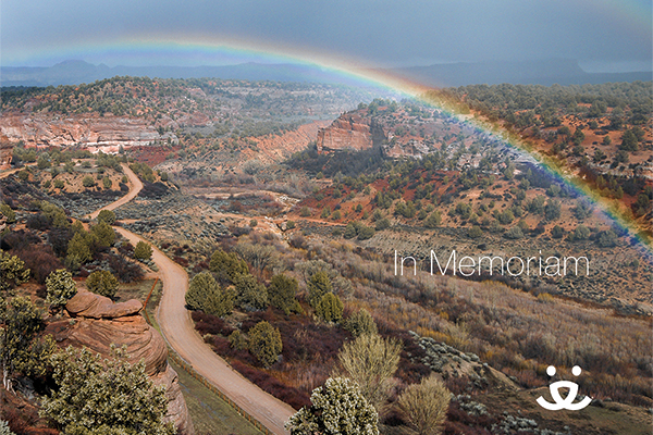 rainbow over canyon