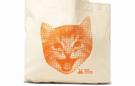 Cat face on a tote bag