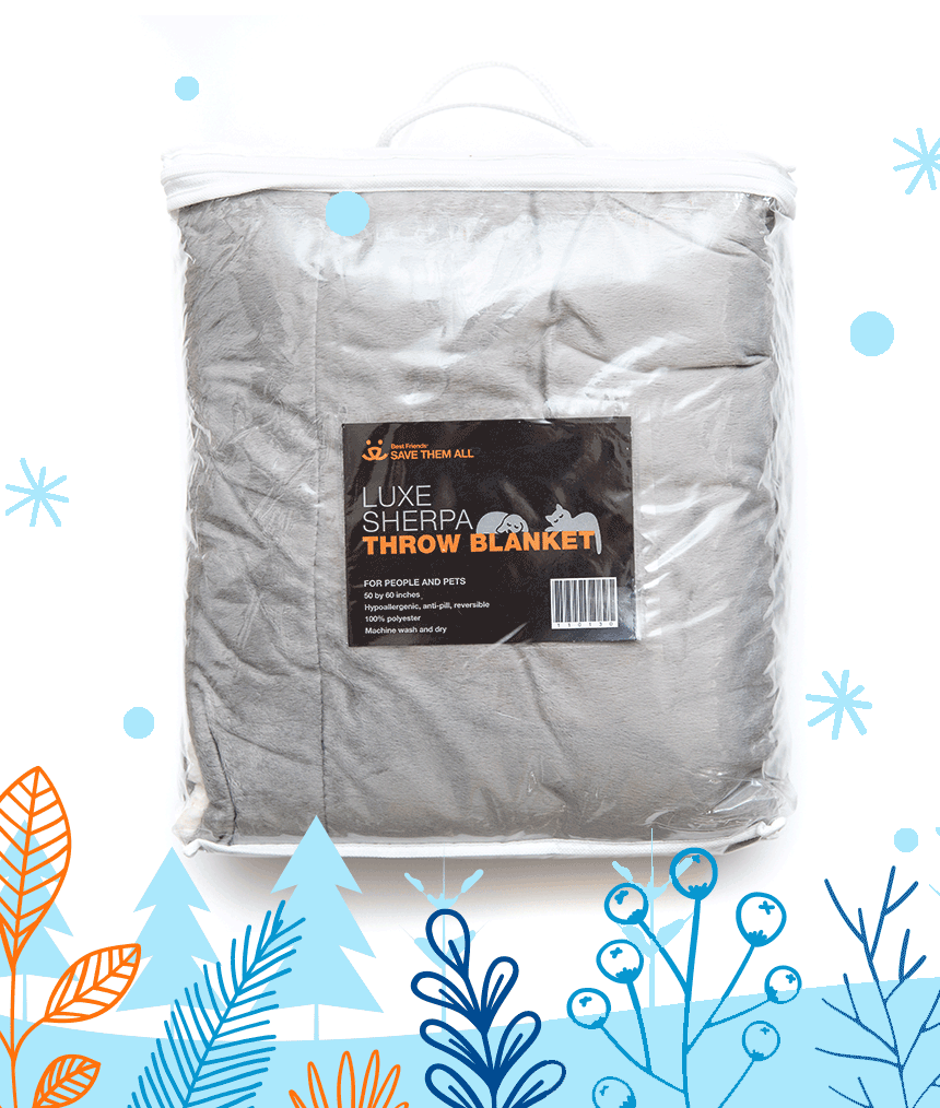 Best Friends Animal Sanctuary Gray Sherpa Blanket