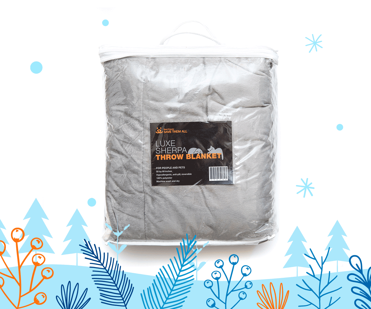 Best Friends Animal Sanctuary Gray Sherpa Blanket