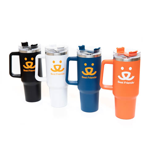 Black, White, Blue and Orange Best Friends Tumblers