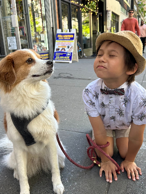 Me and Rippy, a neighborhood dog that I some times walk and pet sit